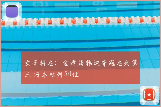 女子排名：金孝周韩巡夺冠名列第三 河本结列50位